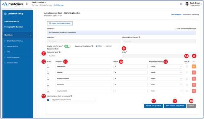 Building Questions - Jump Sequence Rating - items 7-18