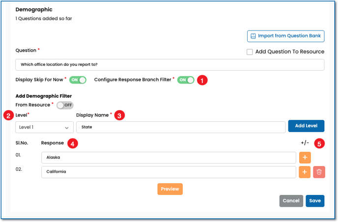 Branch Filtering example