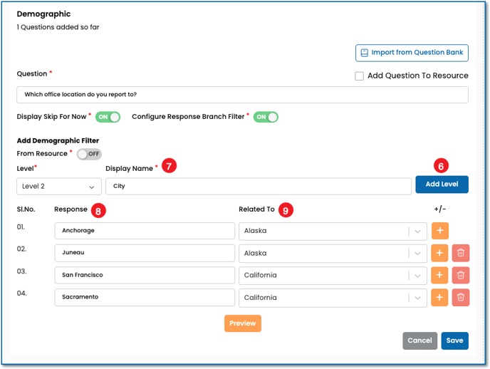 Branch Filtering example