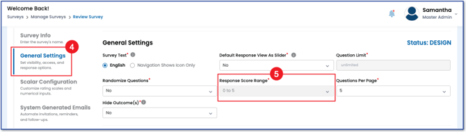 Response Score Range