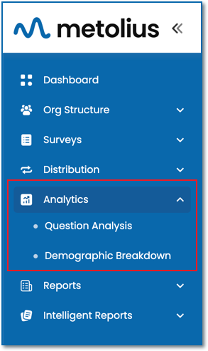 Navigation Sidebar Analytics menu